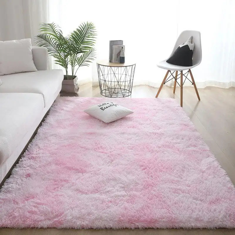 Silk Wool Rugs Children's Room Living Room Bedroom Tie-Dye Non-Slip Washable Machine Washable Carpet Mats