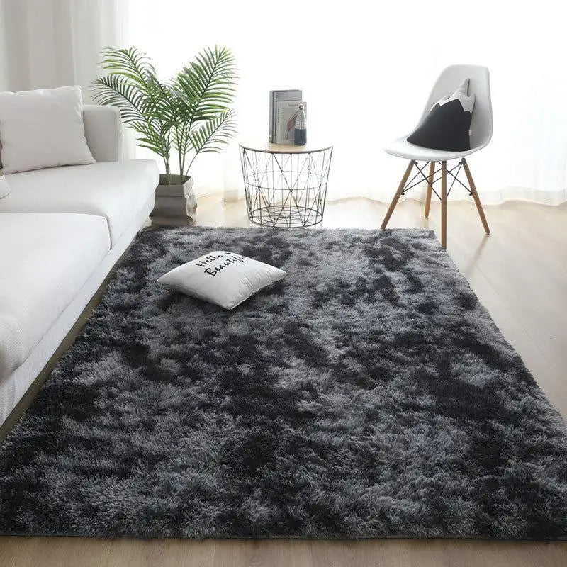 Silk Wool Rugs Children's Room Living Room Bedroom Tie-Dye Non-Slip Washable Machine Washable Carpet Mats