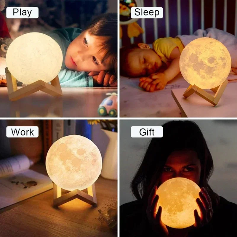 LunarGlow 3D Moon Lamp – LED Night Light for Kids & Bedroom Decor